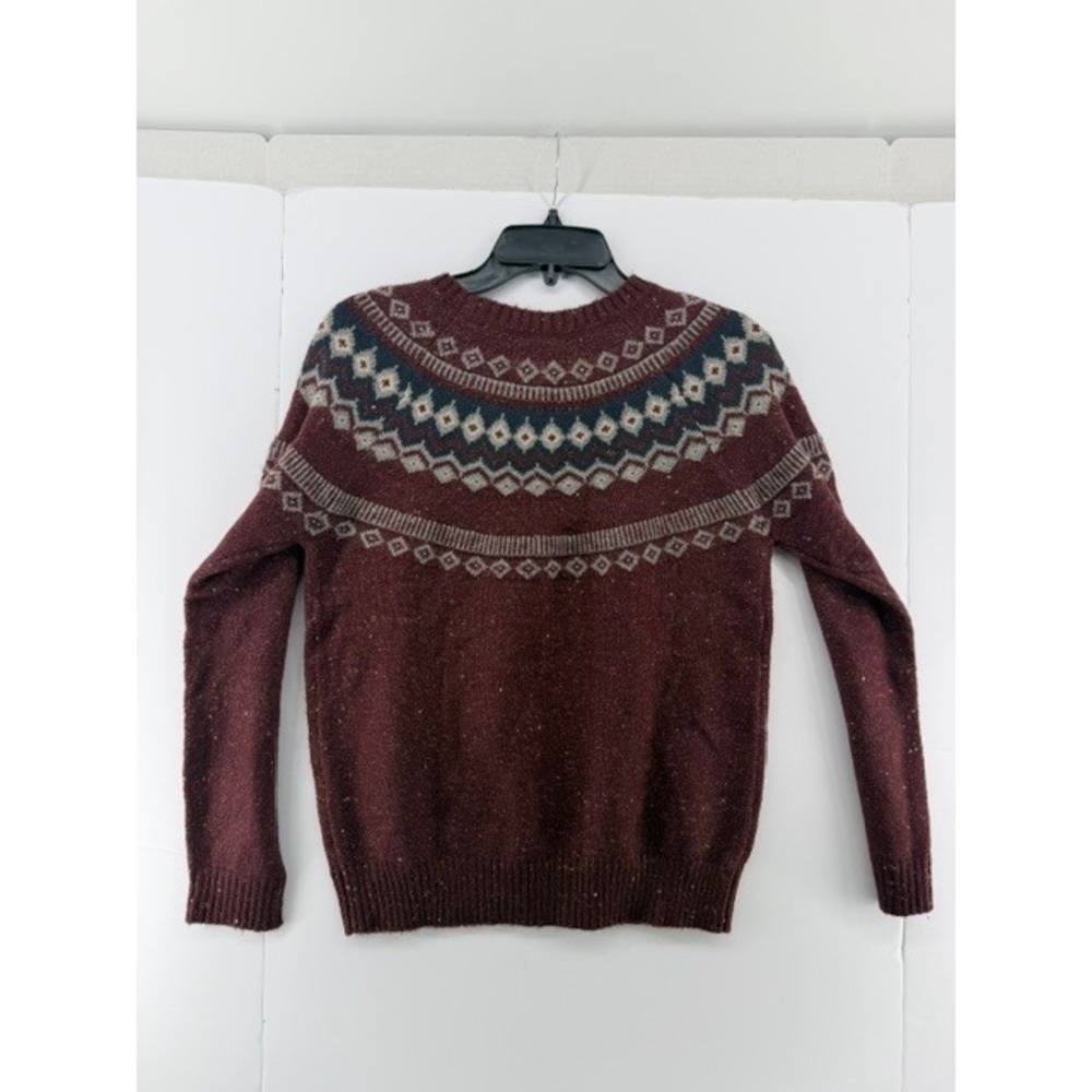 Original Weatherproof Vintage Maroon Fair Isle Crewneck Sweater Small - Picture 4 of 5
